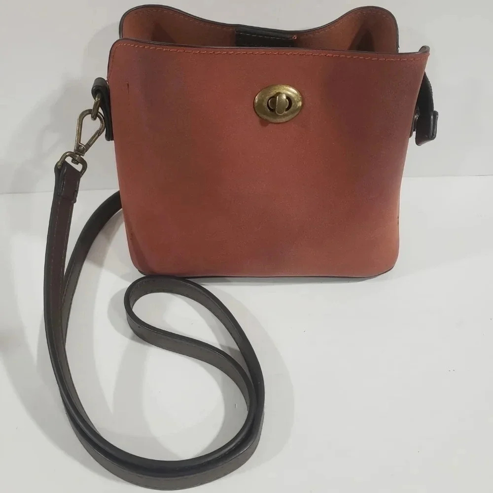 COPY - David Jones Paris Brown Faux Leather Turnlock Crossbody.